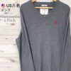 Abercrombie&fitch カシミア混　Vネックセーター　グレー　アバクロ
