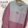 ピンク×白カラーブロック古着トップス＆ジャケット 刺繍入り JACLYN SMITH SPORT　US表記Mサイズ