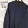 TRAVEL SMITH ハーフジップセーター ネイビー 千鳥柄 US表記Lサイズ