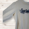 Adrienne Vittadini クリーム色 花柄刺繍 サイズM　スウェット　ゆるダボ　ダサかわ
